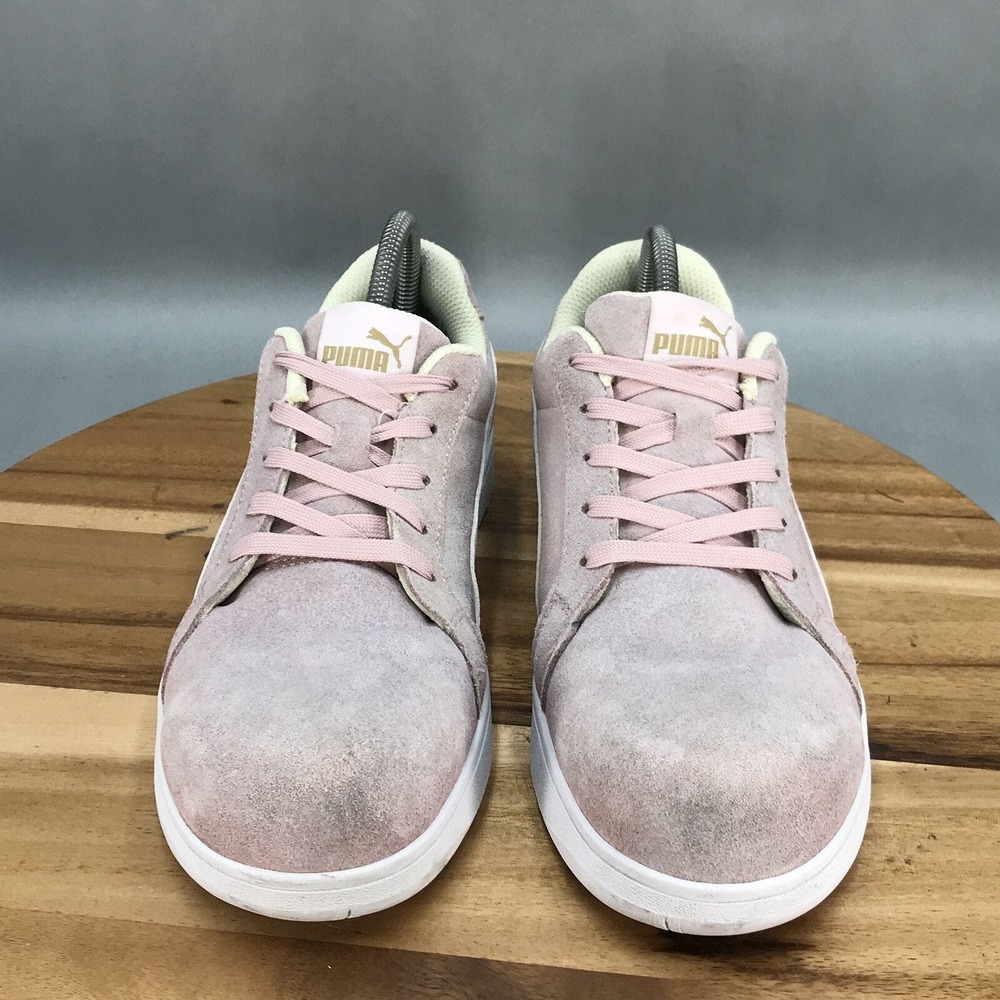 Puma Iconic Composite Toe Work Shoes Womens 8.5 Pink Lace up Low Top - Picture 2 of 8